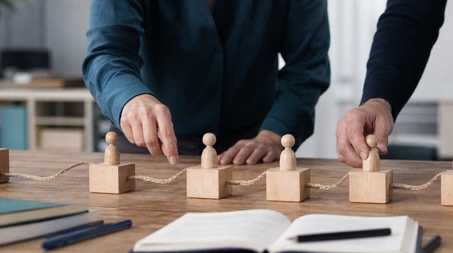 Realistische Arbeitsszene zum Thema «5-W-Fragetechnik: Probleme und Sachverhalte präzise erfassen»: Warum #1, Warum #2, Warum #3, Warum #4, Warum #5.