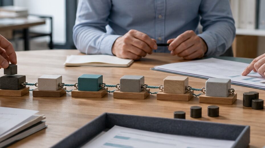 Realistische Arbeitsszene zum Thema «Verlässliche Portfoliodaten: Fehler erkennen und Schönfärberei erschweren»: Unbeabsichtigte Fehler und gezielte…, Einheitliche Definitionen begrenzen…, Automatisierung reduziert Übertragungen,…,…